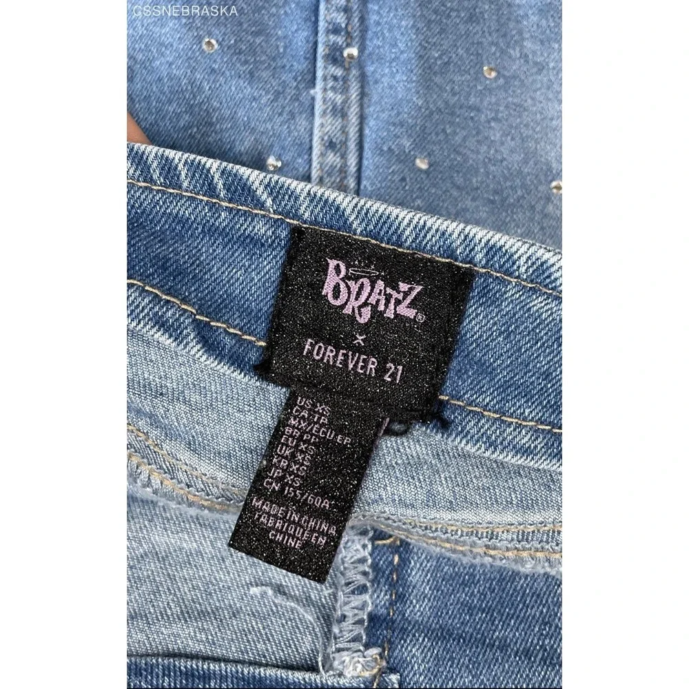 Forever 21 Bratz Denim‎ Mini Skirt with Belt - Size XS